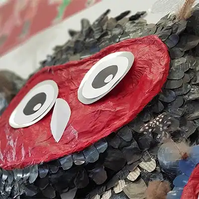 closeup of owl in entrance