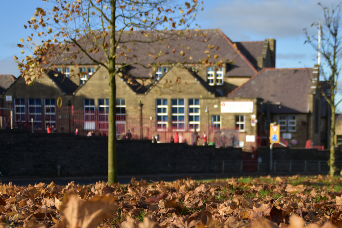 gisburnroadschoolautumnleavessunshine Gisburn Road Barnoldswick
